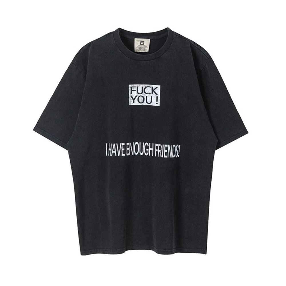 Purey Swear Words Slogan Print Casual Short Sleeves
